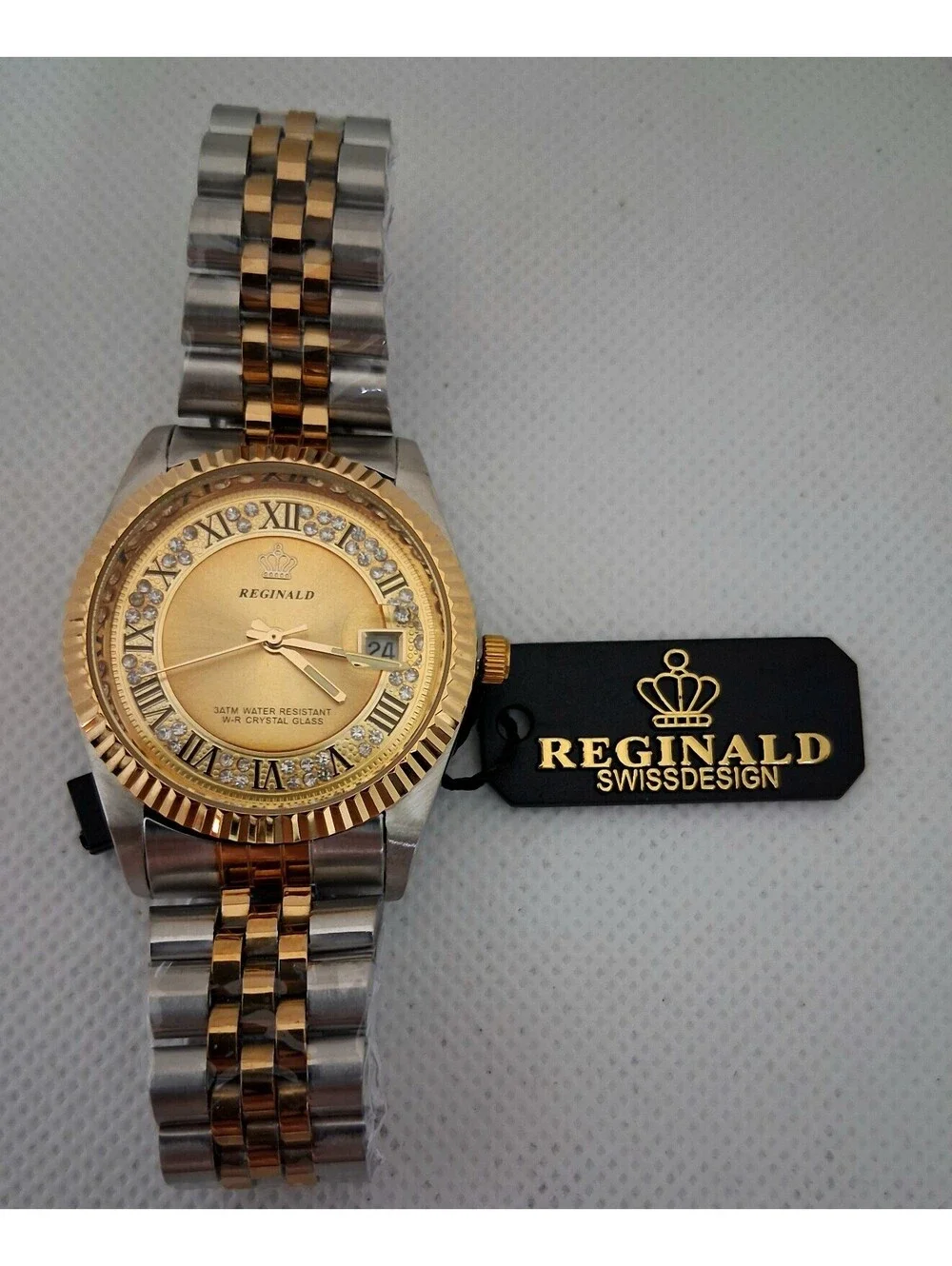 NEW IN BOX Men's Reginald 36mm Real Diamond Presidential Date Watch